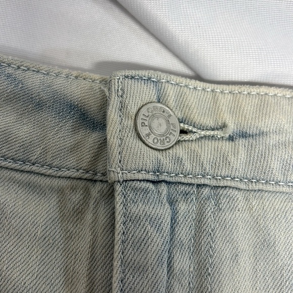 Anthropology Pilcro light blue fringe with pocket cotton blend shorts size 30 - Picture 4 of 13